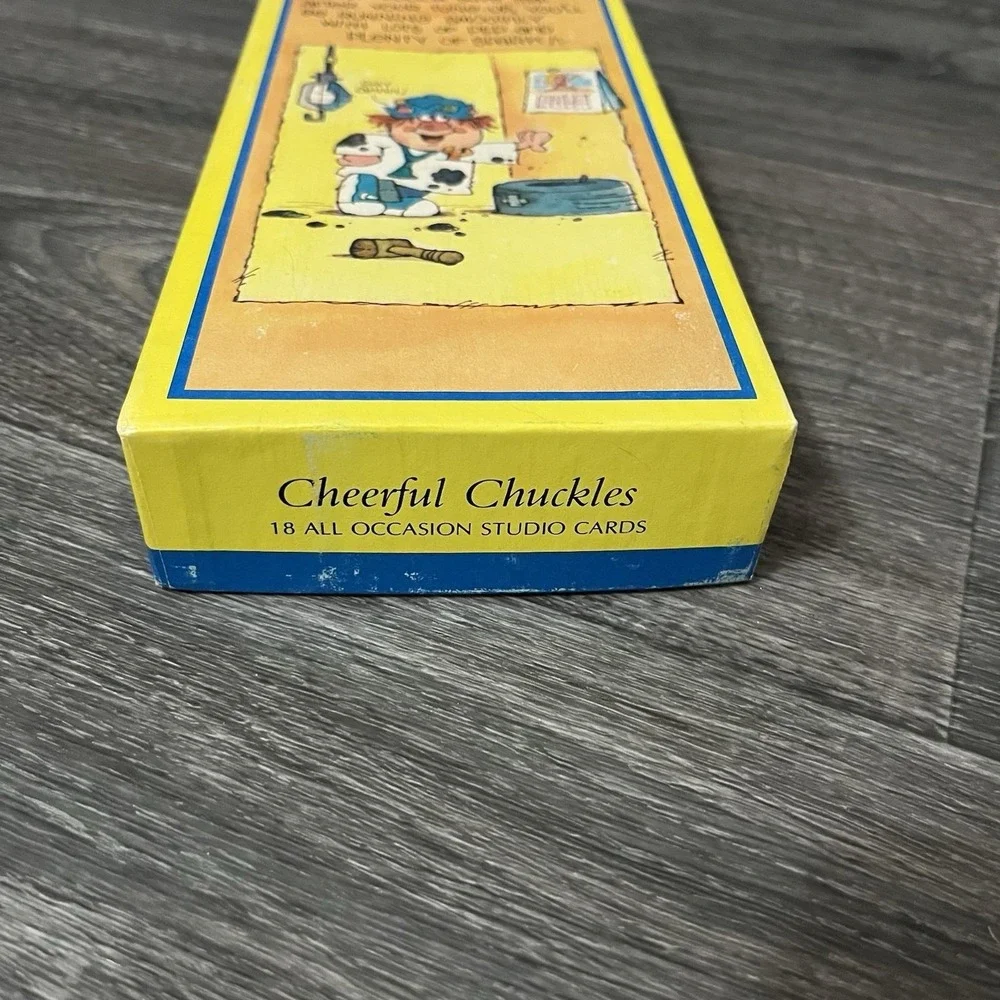 Vintage 70s Cheerful Chuckles Box Of 16 New Assorted Cards Humor W/Envelopes USA
